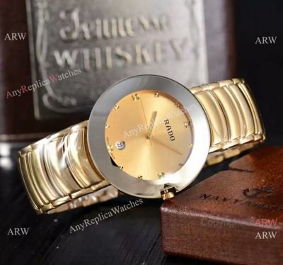 Yellow Gold Silver Bezel Rado Watches Replica